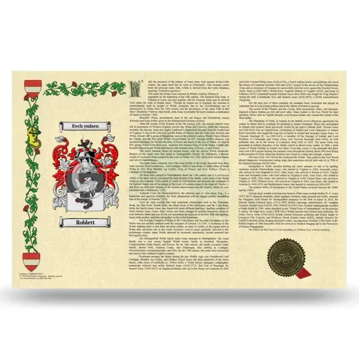 Roblett Armorial History Landscape Style