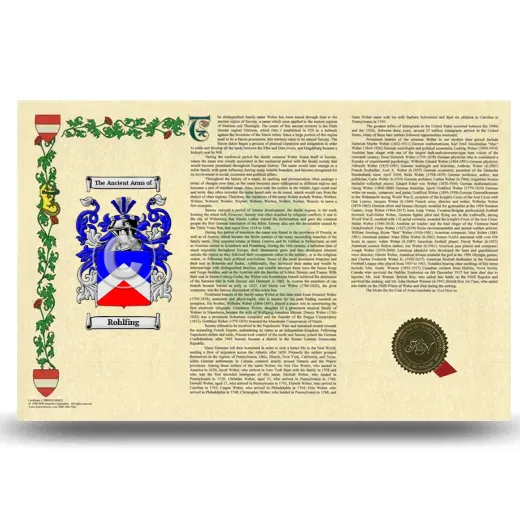 Rohlfing Armorial History Landscape Style