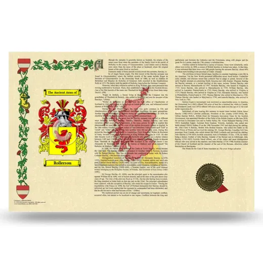 Rollerson Armorial History Landscape Style