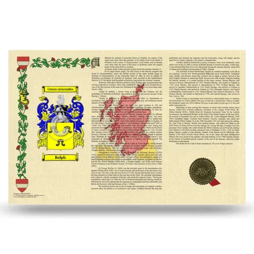 Rolph Armorial History Landscape Style