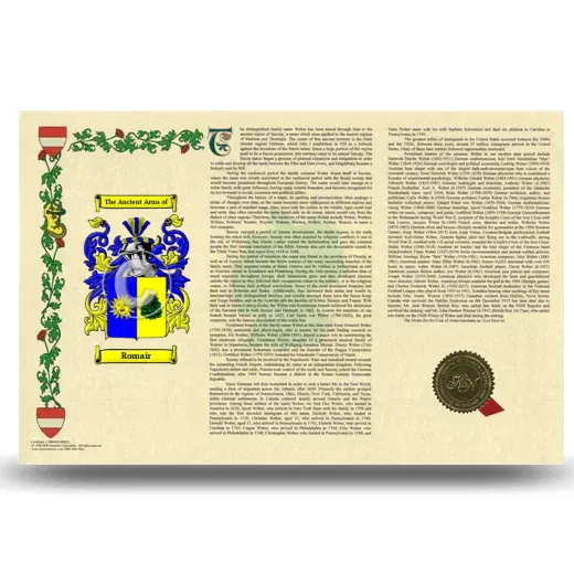 Romair Armorial History Landscape Style