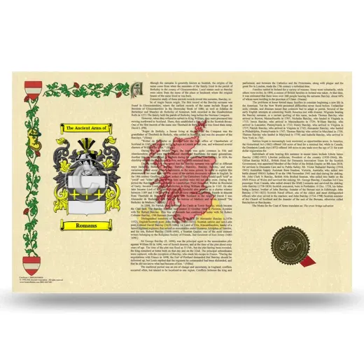 Romans Armorial History Landscape Style