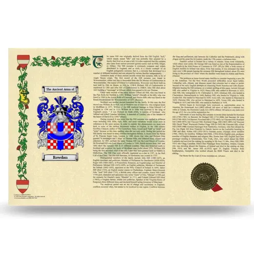 Rowdan Armorial History Landscape Style
