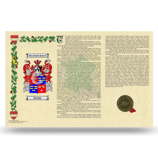 Savour Armorial History Landscape Style