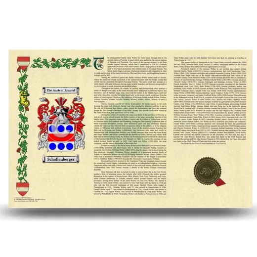 Schallenberger Armorial History Landscape Style