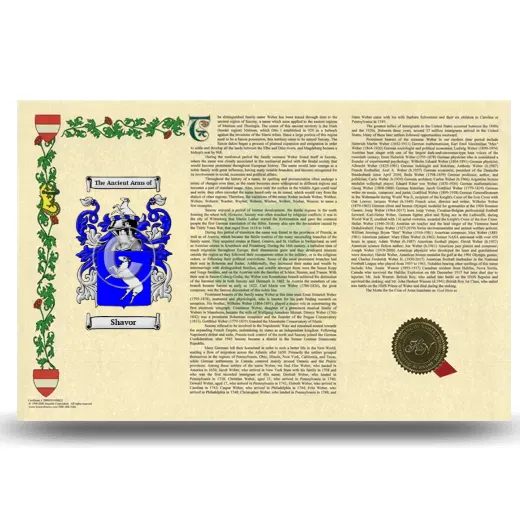Shavor Armorial History Landscape Style