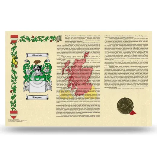 Simpson Armorial History Landscape Style