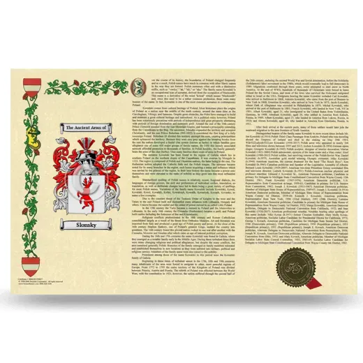 Slonsky Armorial History Landscape Style