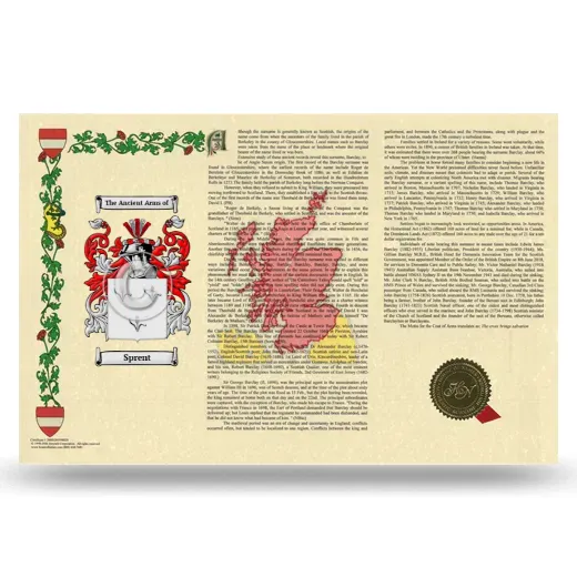 Sprent Armorial History Landscape Style