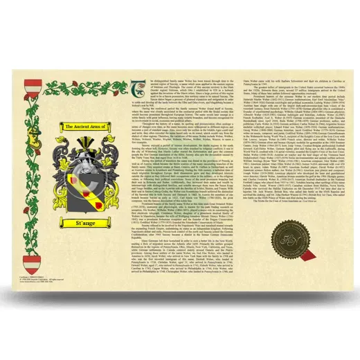 St'ange Armorial History Landscape Style