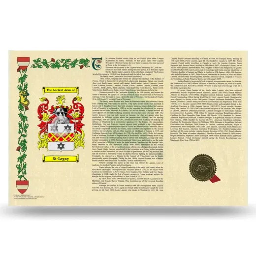 St-Legay Armorial History Landscape Style