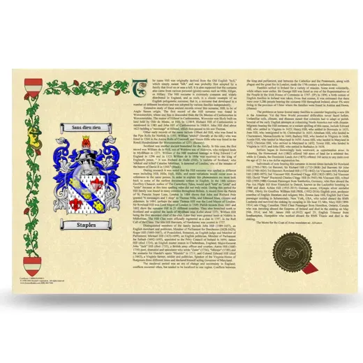 Staples Armorial History Landscape Style