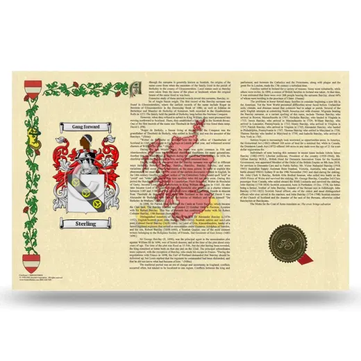 Sterling Armorial History Landscape Style