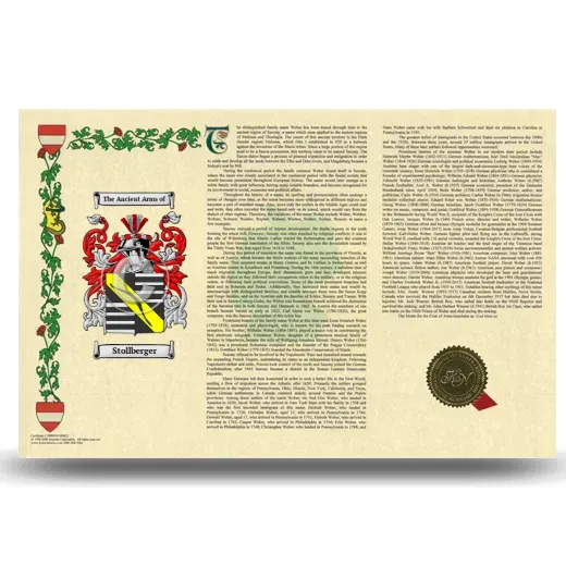 Stollberger Armorial History Landscape Style