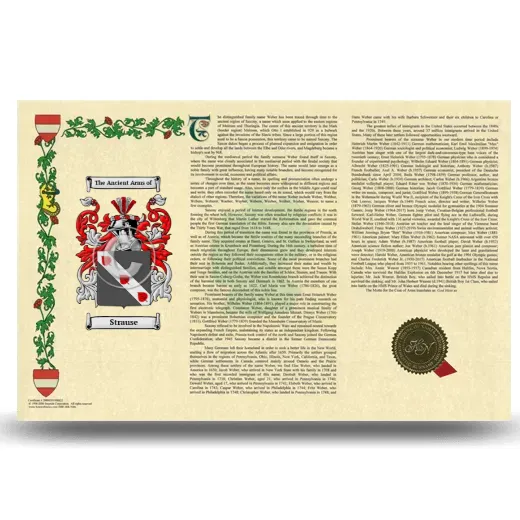 Strause Armorial History Landscape Style