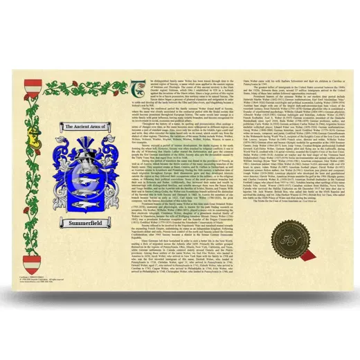 Summerfield Armorial History Landscape Style