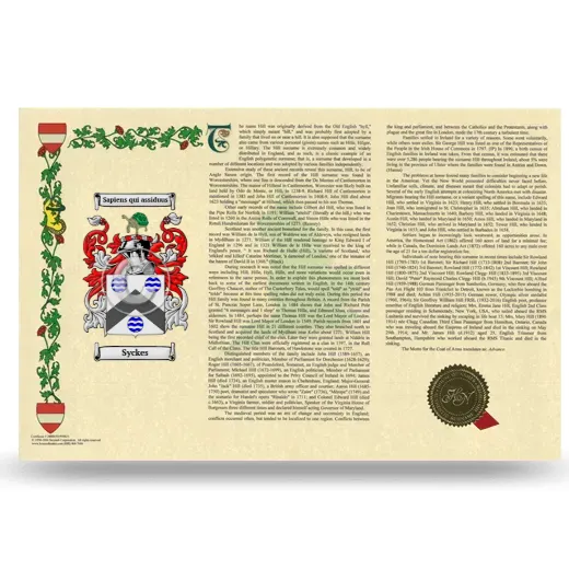 Syckes Armorial History Landscape Style