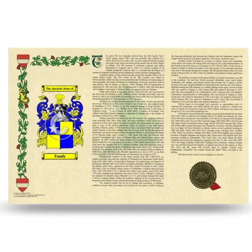 Tandy Armorial History Landscape Style