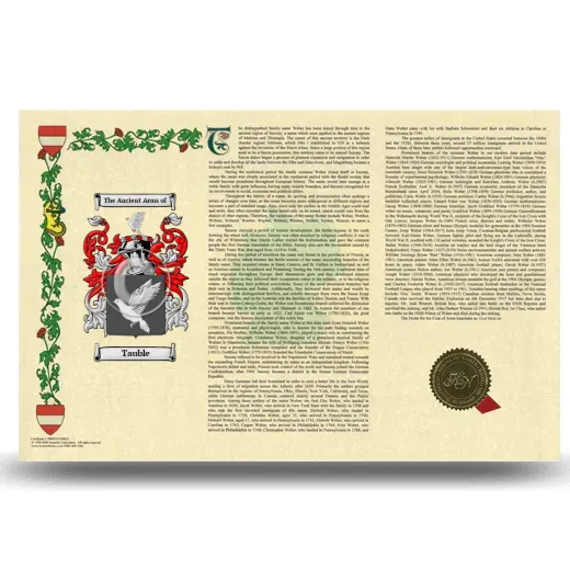 Tauble Armorial History Landscape Style