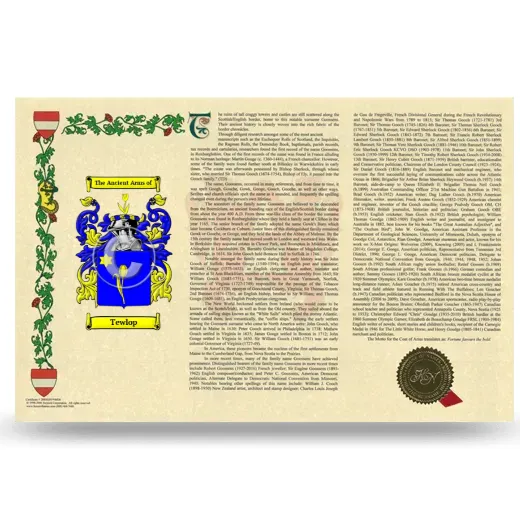 Tewlop Armorial History Landscape Style