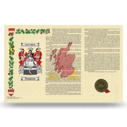 Thompsons Armorial History Landscape Style