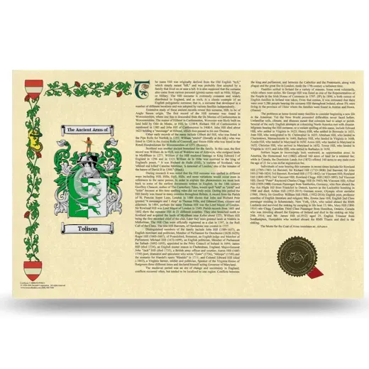 Tolison Armorial History Landscape Style