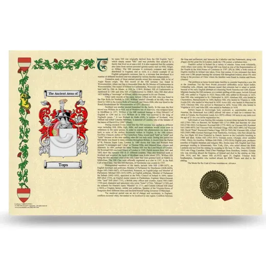 Tops Armorial History Landscape Style