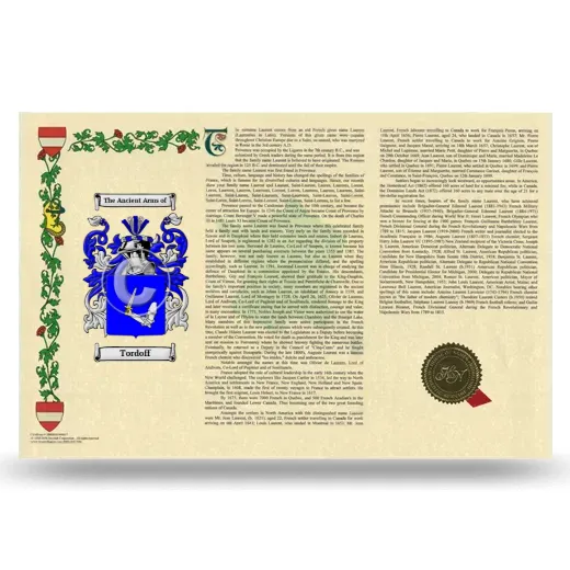 Tordoff Armorial History Landscape Style