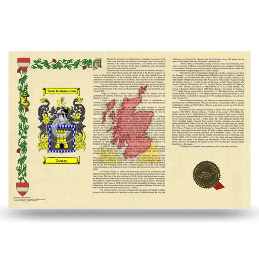 Towry Armorial History Landscape Style