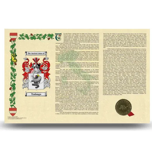 Tralongo Armorial History Landscape Style