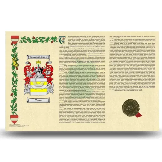 Traut Armorial History Landscape Style