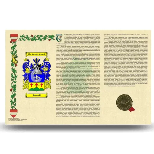 Troxell Armorial History Landscape Style