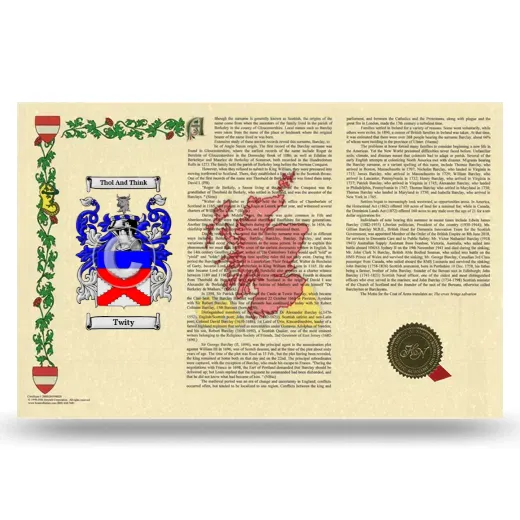 Twity Armorial History Landscape Style