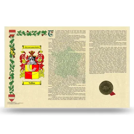 Vallon Armorial History Landscape Style