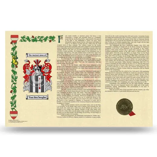 Van'den'berghe Armorial History Landscape Style