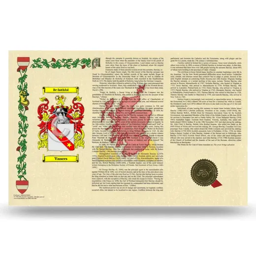 Vances Armorial History Landscape Style