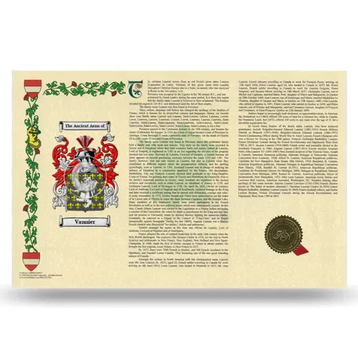 Vannier Armorial History Landscape Style