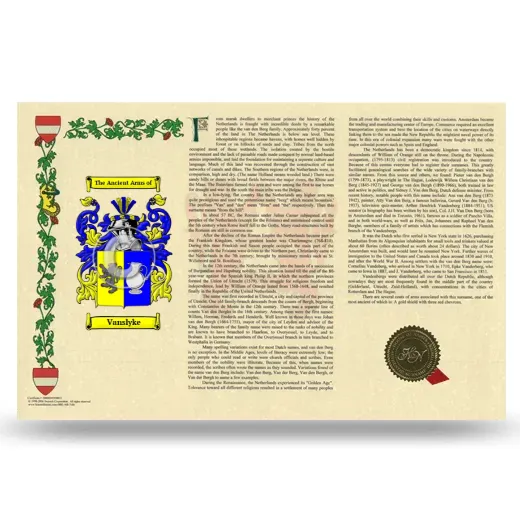 Vanslyke Armorial History Landscape Style