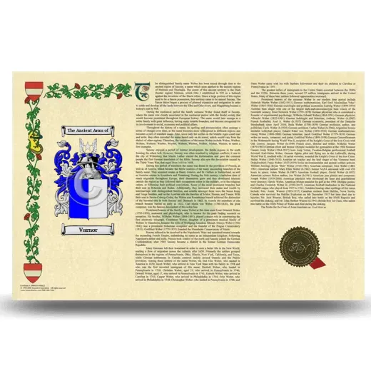 Varnor Armorial History Landscape Style
