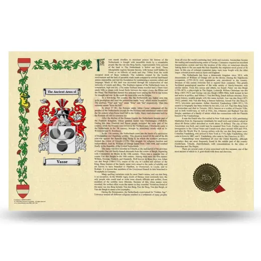 Vasse Armorial History Landscape Style