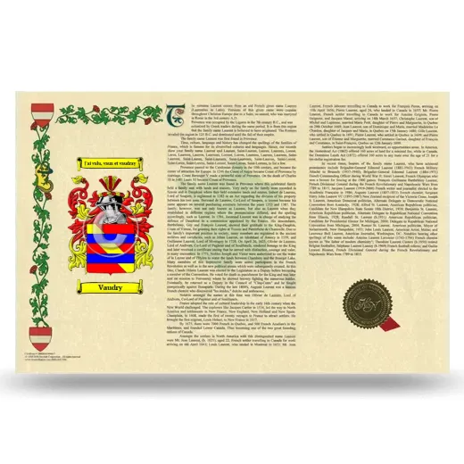 Vaudry Armorial History Landscape Style