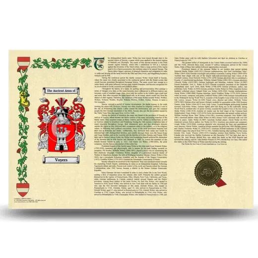 Vayers Armorial History Landscape Style