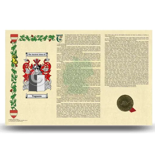 Vognsen Armorial History Landscape Style