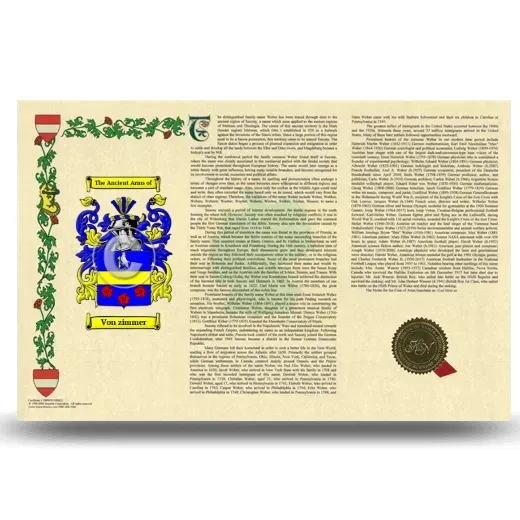 Von zimmer Armorial History Landscape Style
