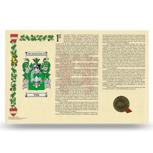 Voth Armorial History Landscape Style