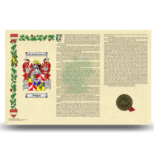 Weigen Armorial History Landscape Style