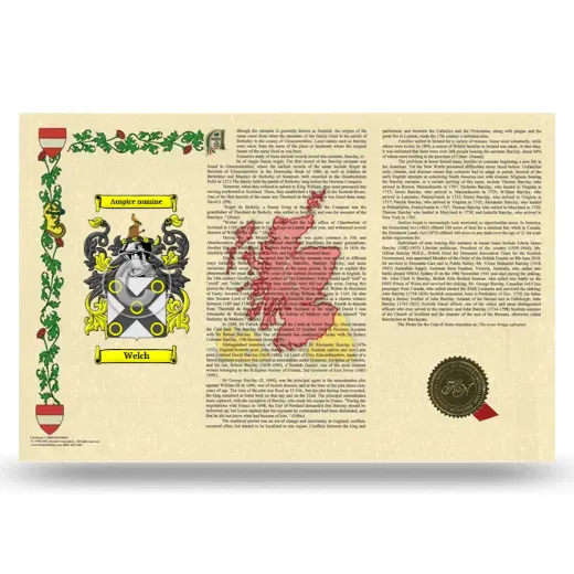 Welch Armorial History Landscape Style