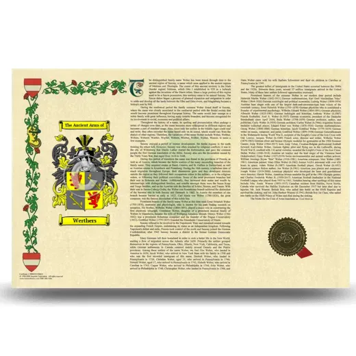 Werthers Armorial History Landscape Style