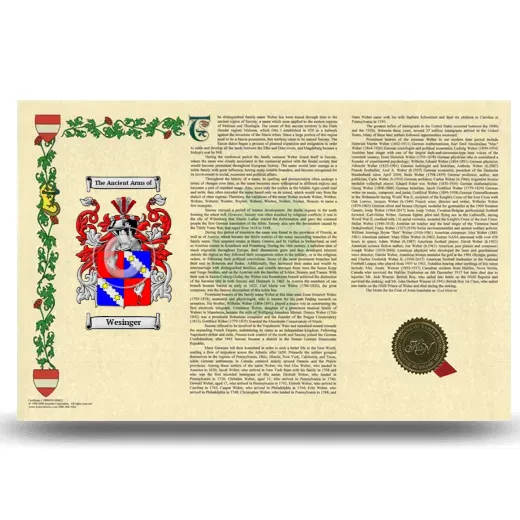Wesinger Armorial History Landscape Style