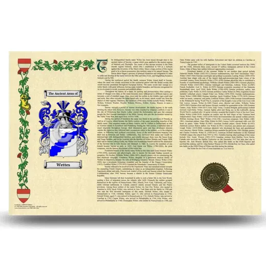 Wettes Armorial History Landscape Style